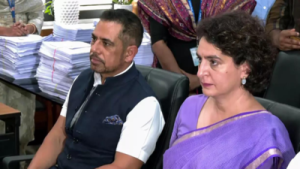 Priyanka Gandhi Vadra accompanied by her husband Robert Vadra ANI photo