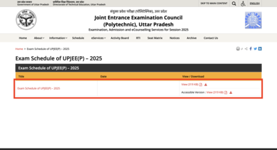 JEECUP 2025 revised exam schedule released: Check new dates for UPJEE CBT, answer key, and result here 1 121435861