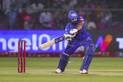 Jaipur Mumbai Indians Rohit Sharma plays a shot during the Indian Premier Leag