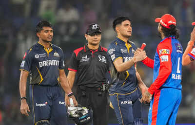 New Delhi Gujarat Titans captain Shubman Gill and Sai Sudharsan being congratu