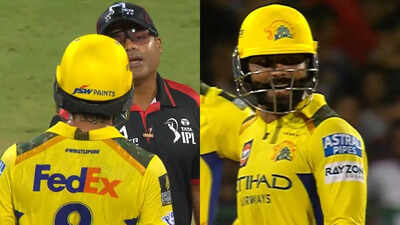 Drama in Bengaluru! Jadeja confronts umpire after CSK batter Dewald Brevis denied DRS - Watch | Cricket News 1 Ravindra Jadeja argues with umpire screengrabs