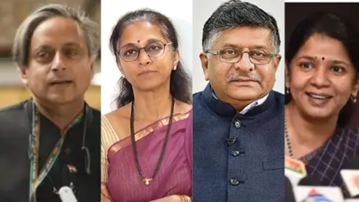 Shashi Tharoor Supriya Sule Ravi Shankar Prasad Kanimozhi Karunanidhi File photos