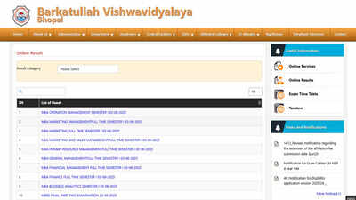 BU Bhopal MBA Semester I results 2025 out at bubhopal.ac.in; check direct link here 1 121600829