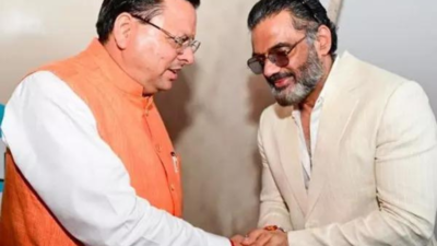 Suniel Shetty meets Uttarakhand CM Pushkar Singh Dhami in Dehradun | India News 1 121772555